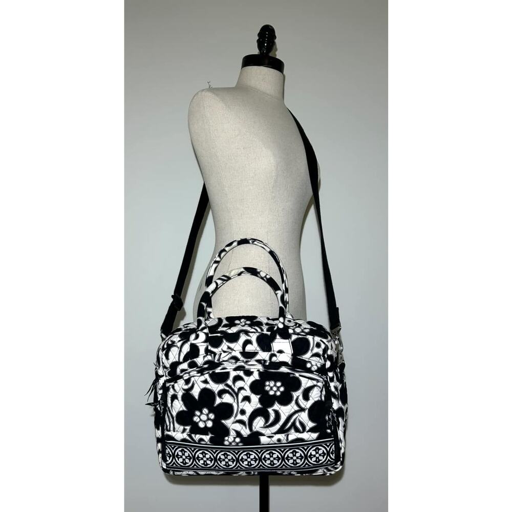 Vera Bradley NIGHT & DAY Metropolitan Bag Carry On Tote Black White Floral - Picture 4 of 12